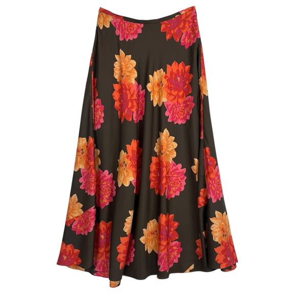 Vintage Jones NY 100%‎ Silk Garden Party Floral Blouse & Midi Skirt Set Womens 8 - Picture 8 of 14